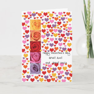 Great Aunt & Great Aunt Coloured Valentine's Day Holiday Card