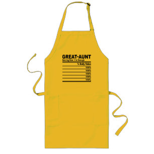 Great Aunt Nutrition Facts Personalised Men Women  Long Apron