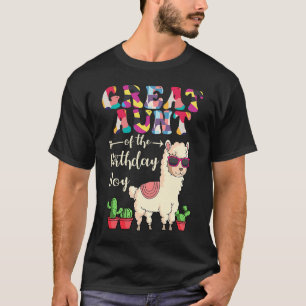Great Aunt Of The Birthday Boy LLama Bday Party Ce T-Shirt