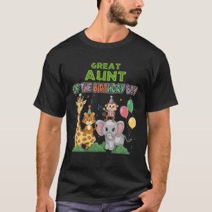 Great Aunt Of The Birthday Boy Theme Zoo Safari Ju T-Shirt