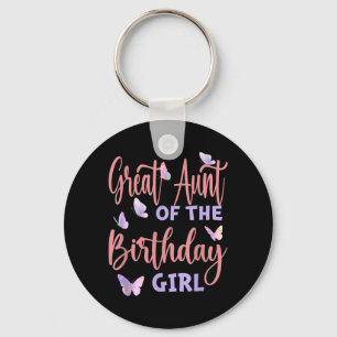 Great Aunt Of The Birthday Girl Butterfly Family Key Ring