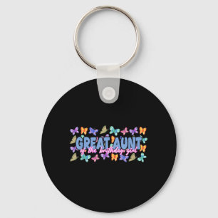Great Aunt of The Birthday Girl Butterfly Family Key Ring