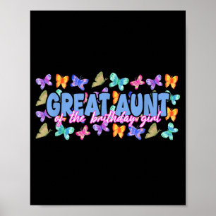 Great aunt of the birthday girl butterfly family poster