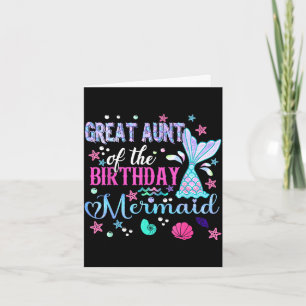 Great aunt of the birthday mermaid funny 1st card