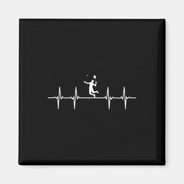 Great Badminton Heartbeat Gift Shuttle  Magnet (Front)