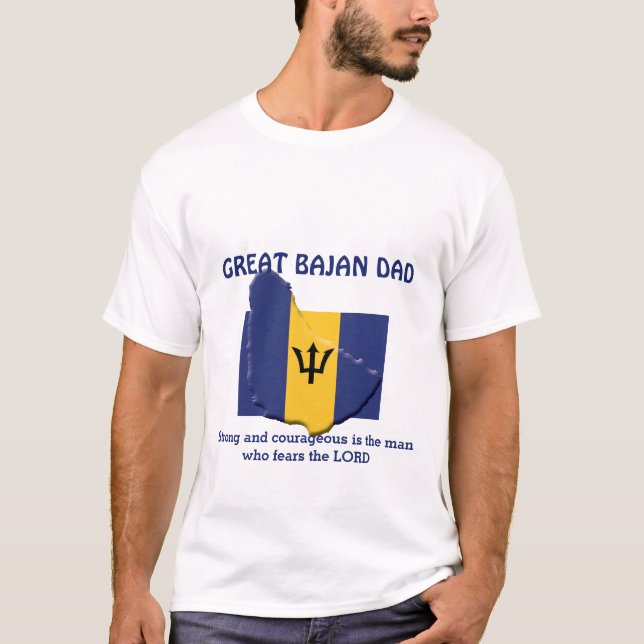 GREAT BAJAN DAD Strong Courageous Personalised T-Shirt (Front)