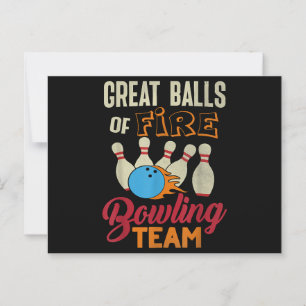 Great Balls Fire Bowling Team Shirt Funny Vintage Postcard