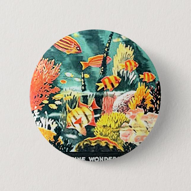 Great barrier coral reef 6 cm round badge (Front)