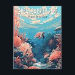 Great Barrier Reef Australia Travel Art Vintage Postcard<br><div class="desc">Great Barrier Reef in a vector art style. The Great Barrier Reef is the world's largest coral reef system,  composed of over 2, 900 individual reefs and 900 islands.</div>