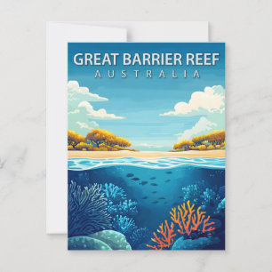 Great Barrier Reef Australia Travel Postcard
