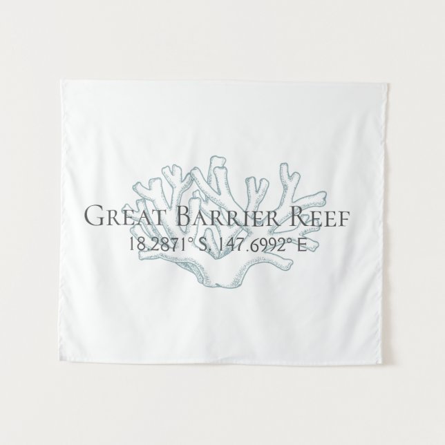 Great Barrier Reef Latitude  Longitude  Tapestry (Front (Horizontal))