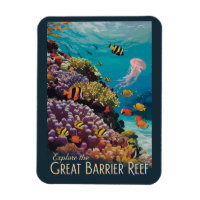 Great Barrier Reef Queensland Travel Art Vintage