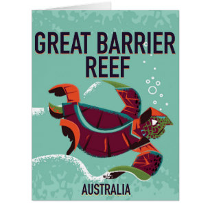 Great Barrier Reef vintage travel poster.