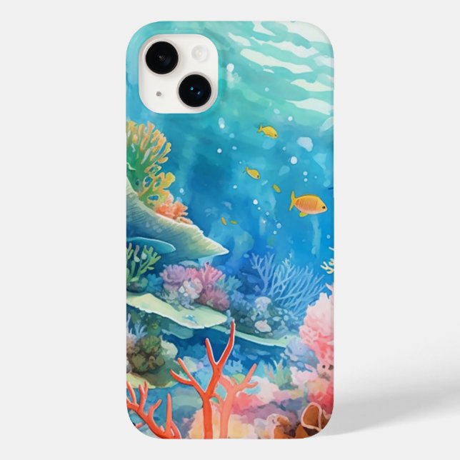 Great Barrier Reef Watercolor Case-Mate iPhone Case (Back)