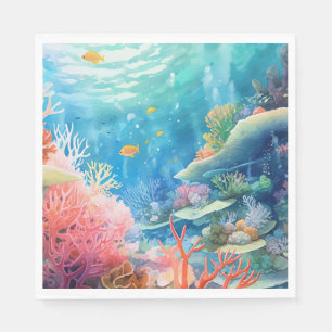 Great Barrier Reef Watercolor Napkin
