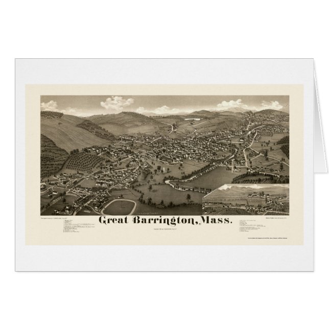 Great Barrington, MA Panoramic Map - 1884 (Front Horizontal)