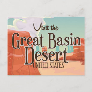 Great Basin Desert vintage travel poster. Postcard