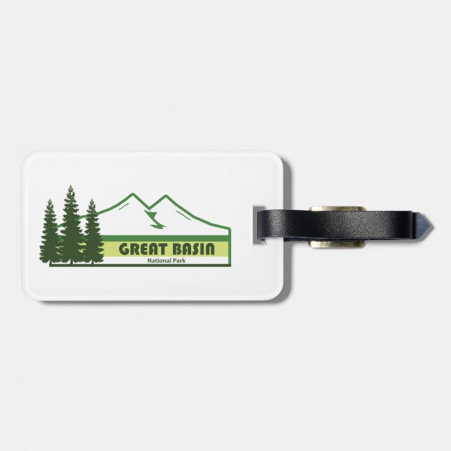 Great Basin National Park Green Stripes Luggage Tag (Back Horizontal)
