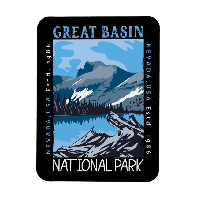  Great Basin National Park Nevada Retro Distressed Magnet (Vertical)