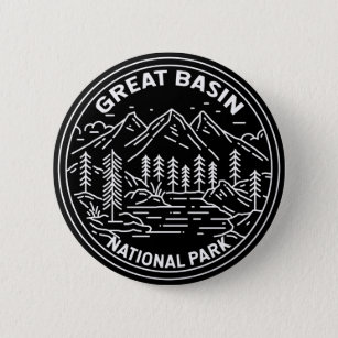 Great Basin National Park Nevada Vintage Monoline 6 Cm Round Badge