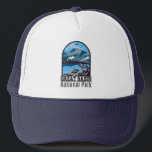 Great Basin National Park Nevada Vintage  Trucker Hat<br><div class="desc">Great Basin vector artwork design. The park is in the Great Basin Desert and contains most of the South Snake mountains.</div>