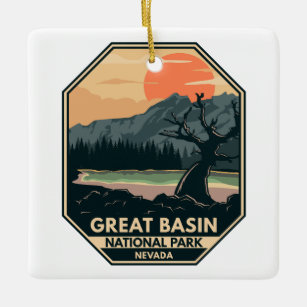 Great Basin National Park Retro Emblem Ceramic Ornament