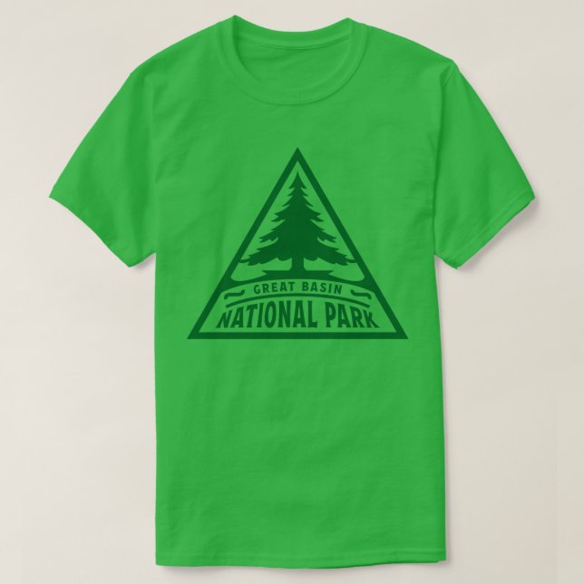 Great Basin National Park Tree Triangle Green T-Shirt (Design Front)