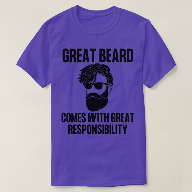 Great Beard Comes With Great Responsibility World  T-Shirt (Design Front)