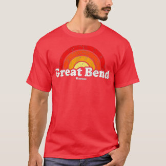 Great Bend Kansas KS Vintage 70s Retro Rainbow Des T-Shirt