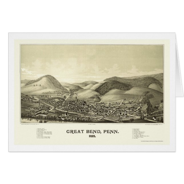 Great Bend, PA Panoramic Map - 1887 (Front Horizontal)
