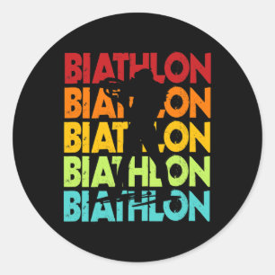 Great Biathlon Design Biathlete Cross-country Skii Classic Round Sticker