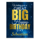 Great Big Happy Birthday Jumbo Blue Gold