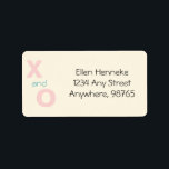 Great Big Hug and Kiss Label<br><div class="desc">2"l x 3.75"w cream address label to match our “Great Big Hug and Kiss” greeting card with an image of a big pink X and O. See matching greeting card and sticker. See the entire Birthday Label collection in the INVITES | Stickers & Labels section.</div>