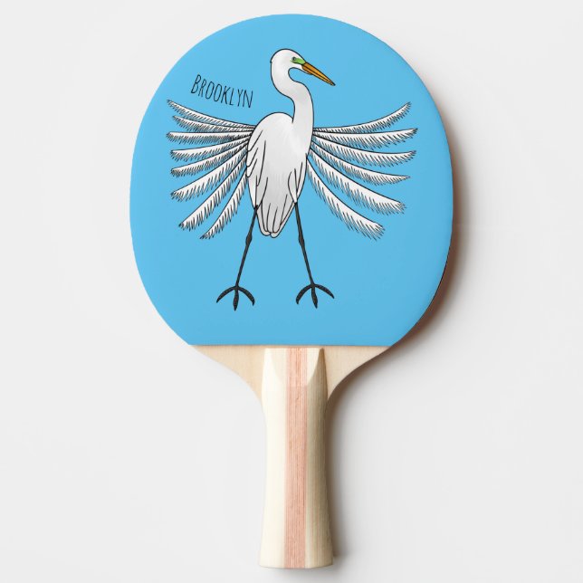 Great bird cartoon illustration ping pong paddle (Front)