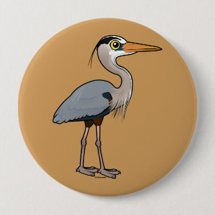 Great Blue Heron 10 Cm Round Badge
