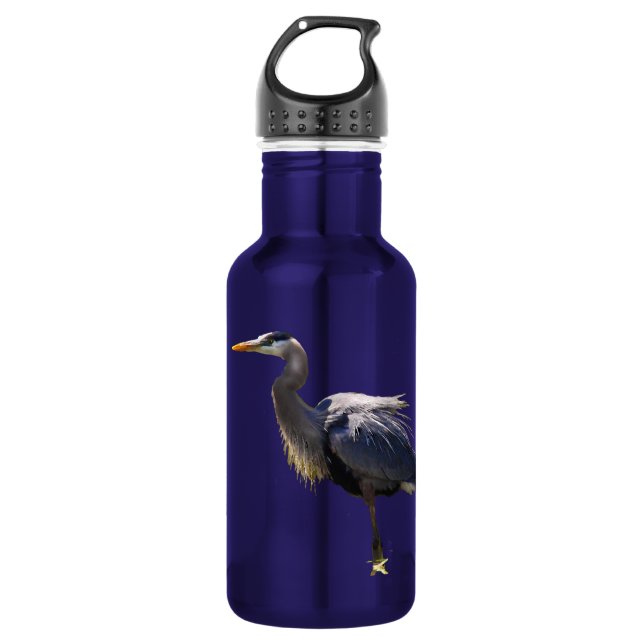 Great Blue Heron 18oz Water Bottle (Front)