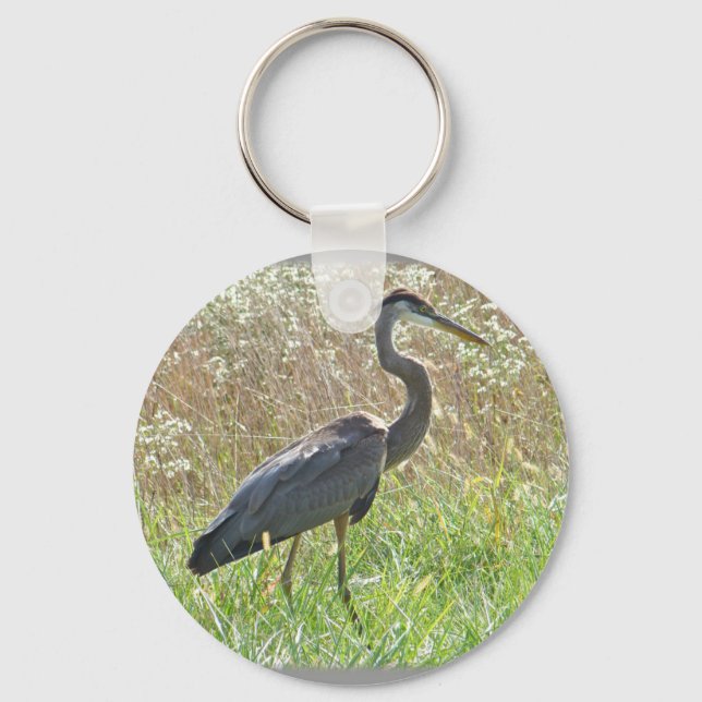 Great Blue Heron - Ardea herodias Key Ring (Front)