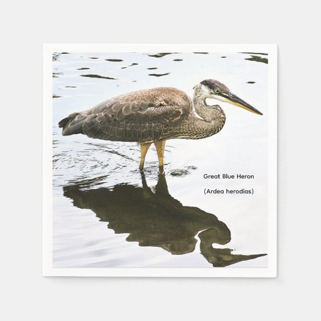 Great Blue Heron (Ardea herodias) Napkin (Front)