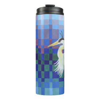 Great Blue Heron bargello Thermal Tumbler