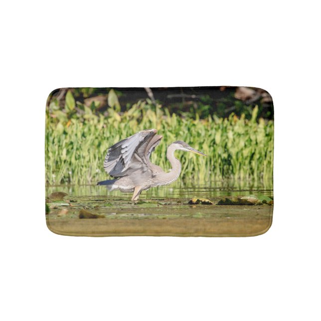 Great Blue Heron Bath Mat (Front)