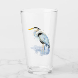 Great Blue Heron Bird Nature Art Glass