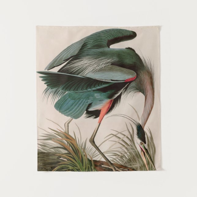 Great Blue Heron Birds of America Audubon Print Tapestry (Front)