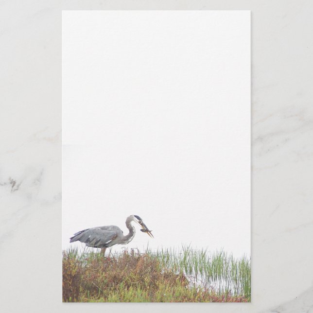 Great Blue Heron Birds Wildlife Animals Stationery (Front)