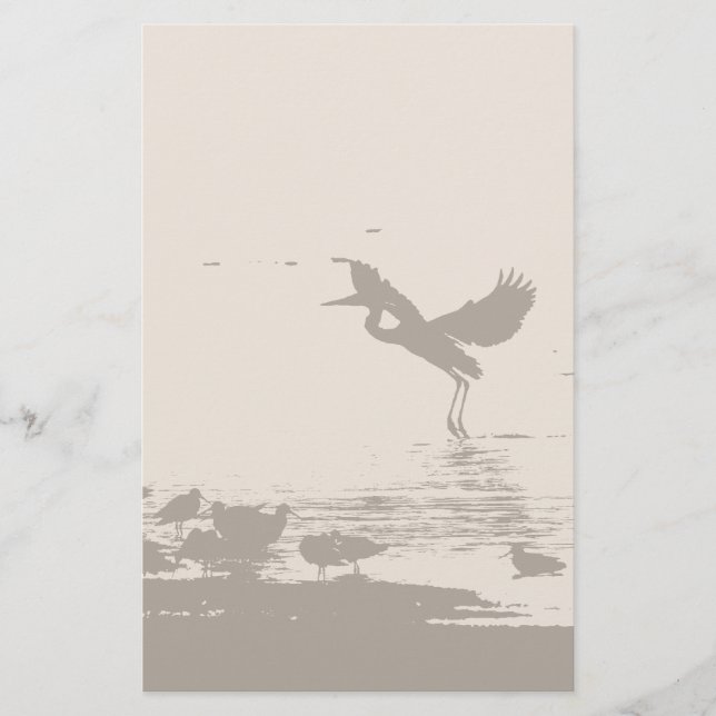 Great Blue Heron Birds Wildlife Animals Stationery (Front)