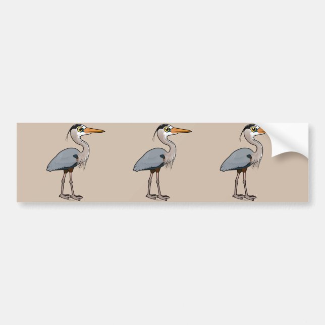 Great Blue Heron Bumper Sticker (Front)