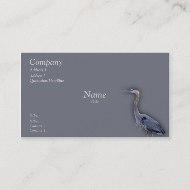 Great Blue Heron Business Card (Front)