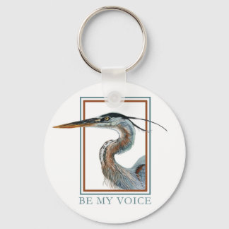 Great Blue Heron by Jane Freeman Key Ring
