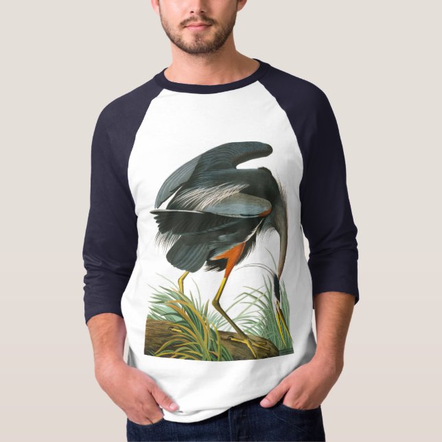 Great Blue Heron by John James Audubon T-Shirt (Front)