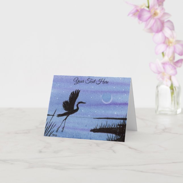 Great Blue Heron Card (Orchid)