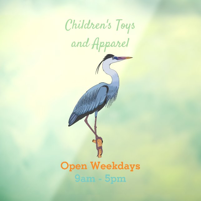 Great blue heron cartoon illustration (Sheet 3)